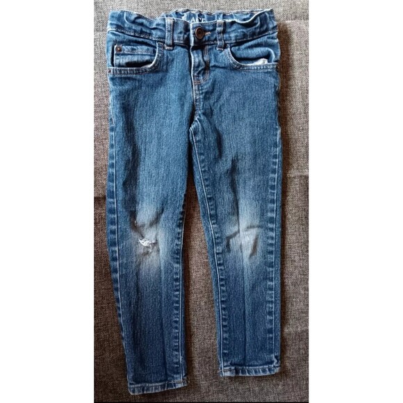 Pants 5T Distressed Childrens Place blue Skinny Denim Jeans Adjustable Waist - Picture 1 of 4